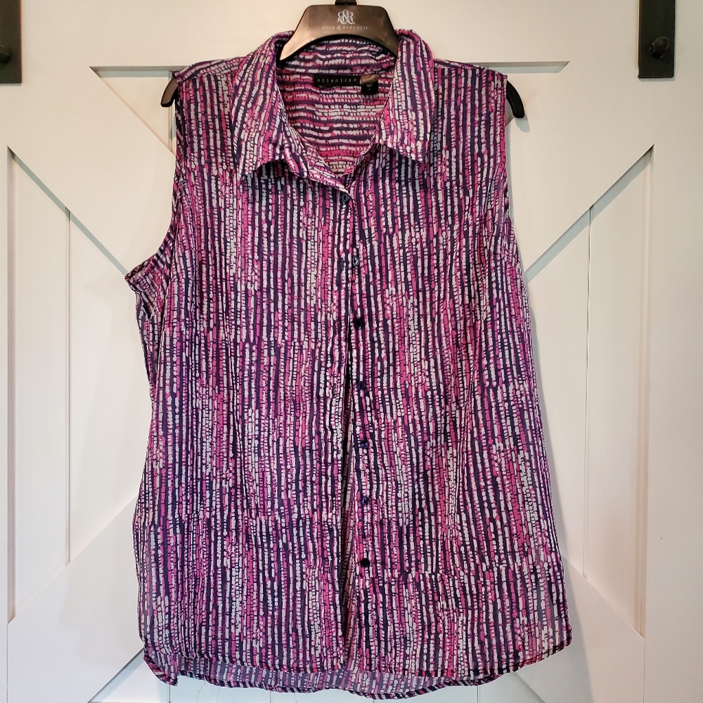 Womens button down sleeveless top